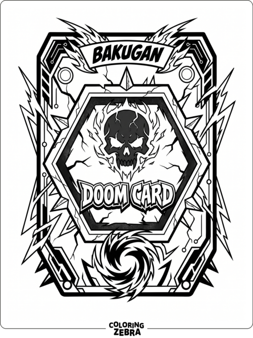 Bakugan Doom Card with dark borders and energy marks