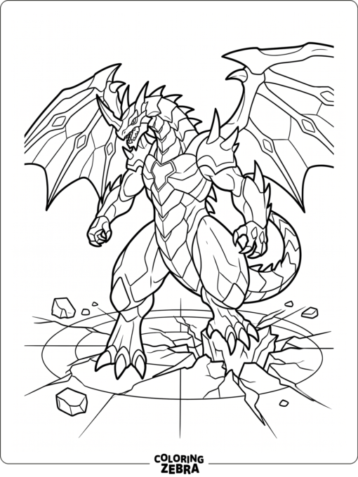 Dragonoid Maximus towering over a cracked arena