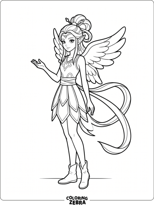 Elfin with soft wings and a ribbon-like tail