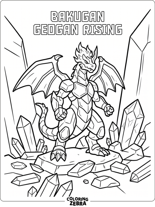 Bakugan Geogan Rising monster with crystal pieces