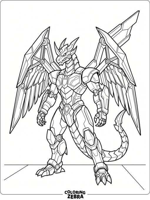 Helios with mechanical wings and angular armor