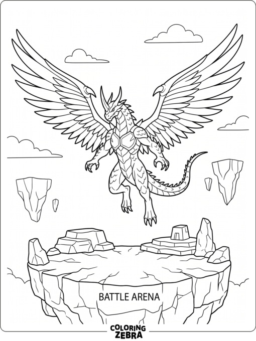 Hyper Dragonoid flying above a platform