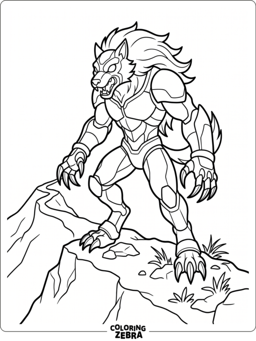 Lupitheon standing on a ridge with sharp claws