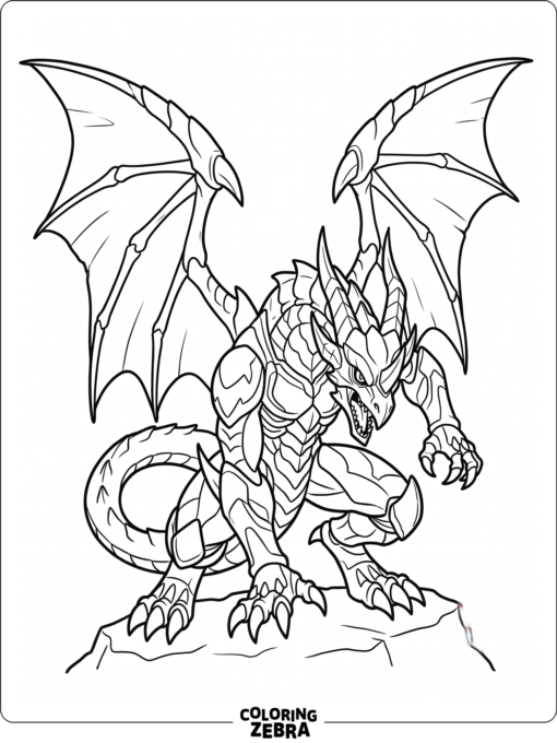 Nillious with wings spread and armored horns