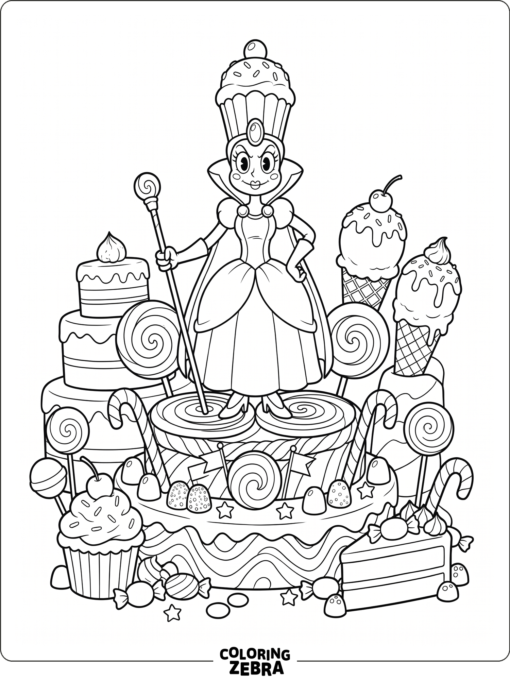 Baroness Von Bon Bon on a candy platform