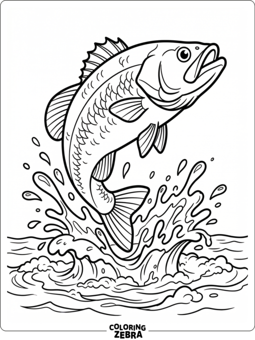 A bass jumping out of the water