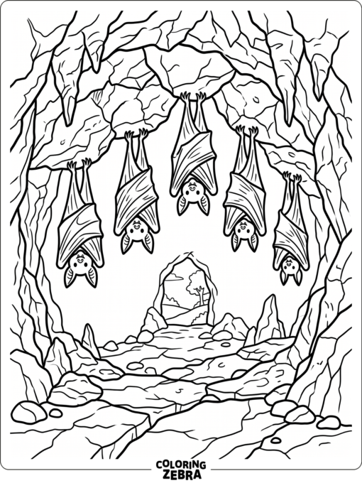 Bats Hanging Inside A Cave