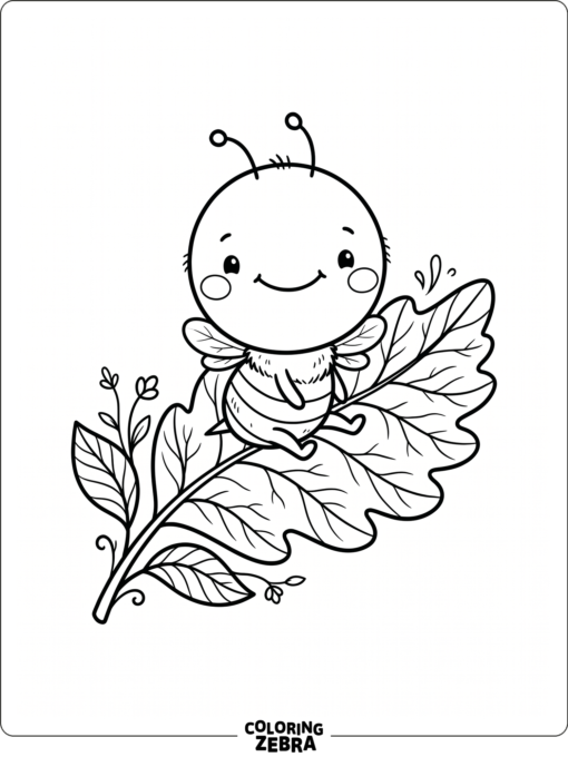 A tiny bee sitting on a leaf