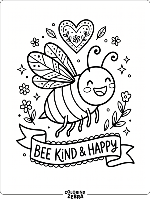 A smiling bee with a heart