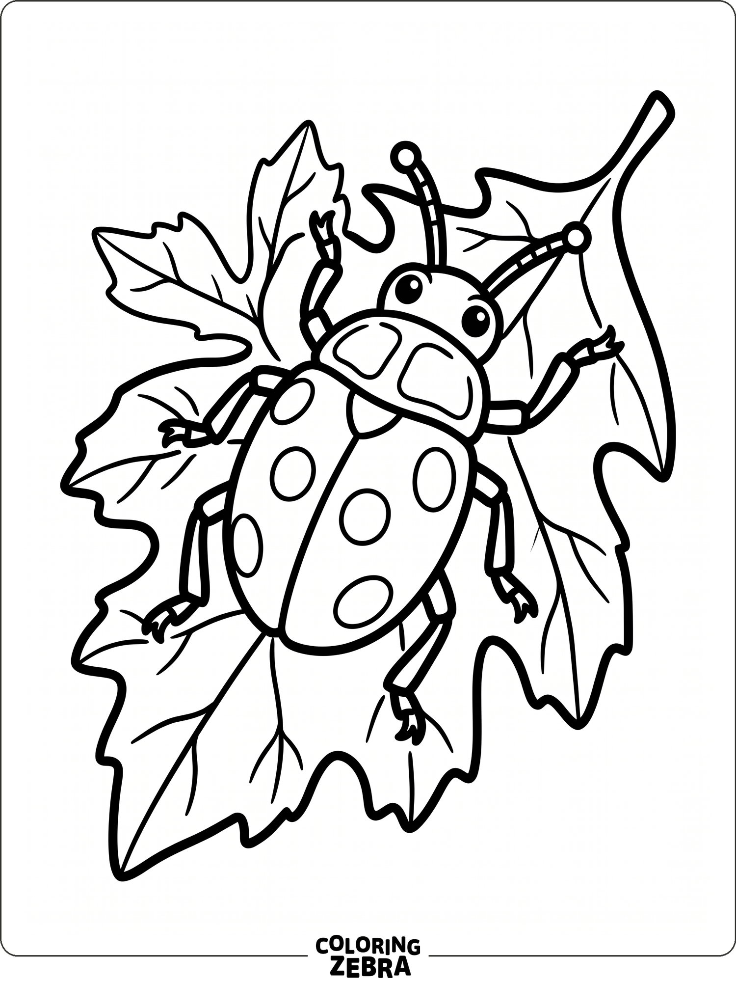 A simple beetle with bold legs and antennae
