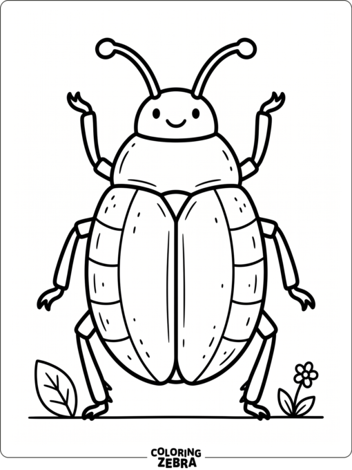 A clean beetle outline with antennae and segments