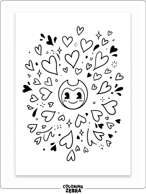 Ink hearts floating around Bendy