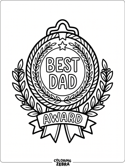 Best Dad badge with a laurel wreath