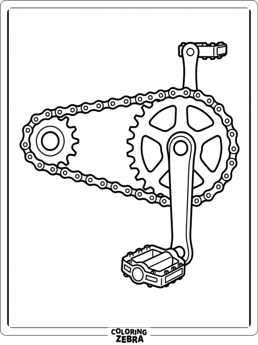 A bicycle chain and gears in close-up