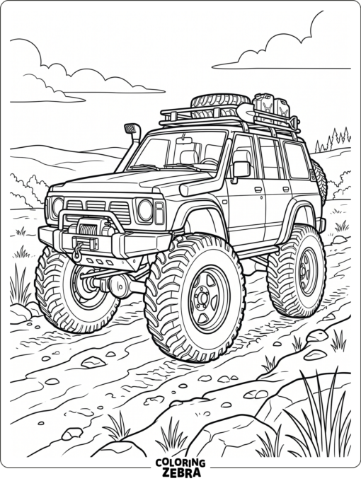 A big car with tall tires and a boxy shape