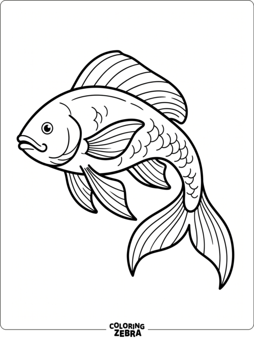 A large fish with broad fins and a curved body