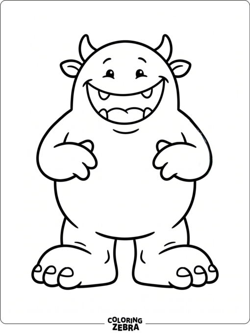 A big green monster with a wide grin