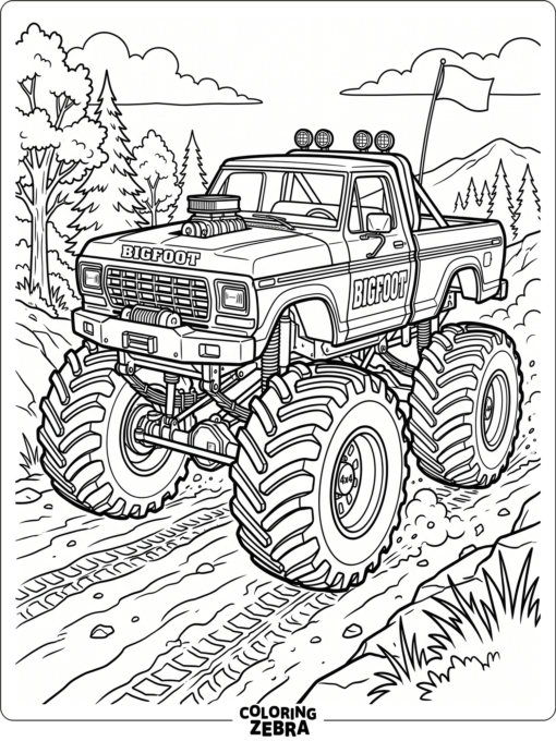 Bigfoot style monster truck with oversized tires