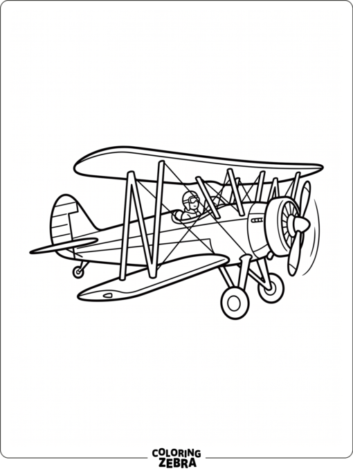 A biplane with two wings and an open cockpit