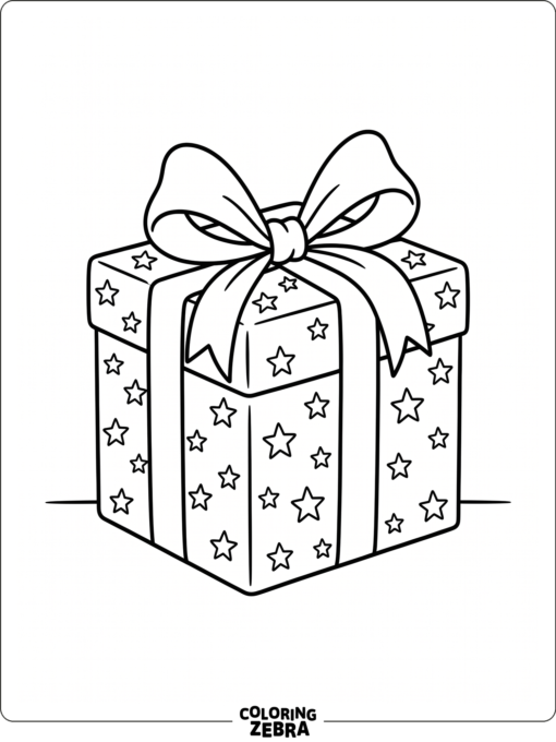 A wrapped birthday present with a ribbon bow