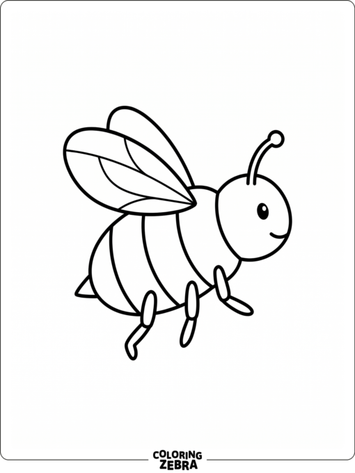 A black and white bee with clean outlines