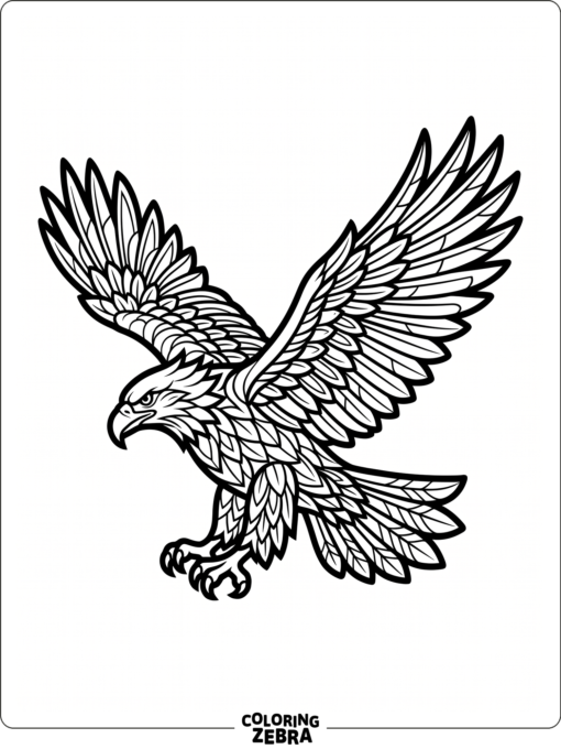 A black and white eagle silhouette