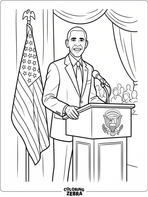 Barack Obama at a podium with a microphone