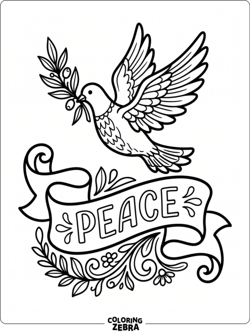 Peace dove with an olive branch