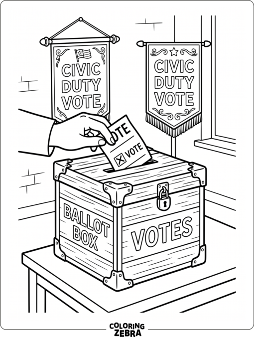 Hand placing a ballot into a box