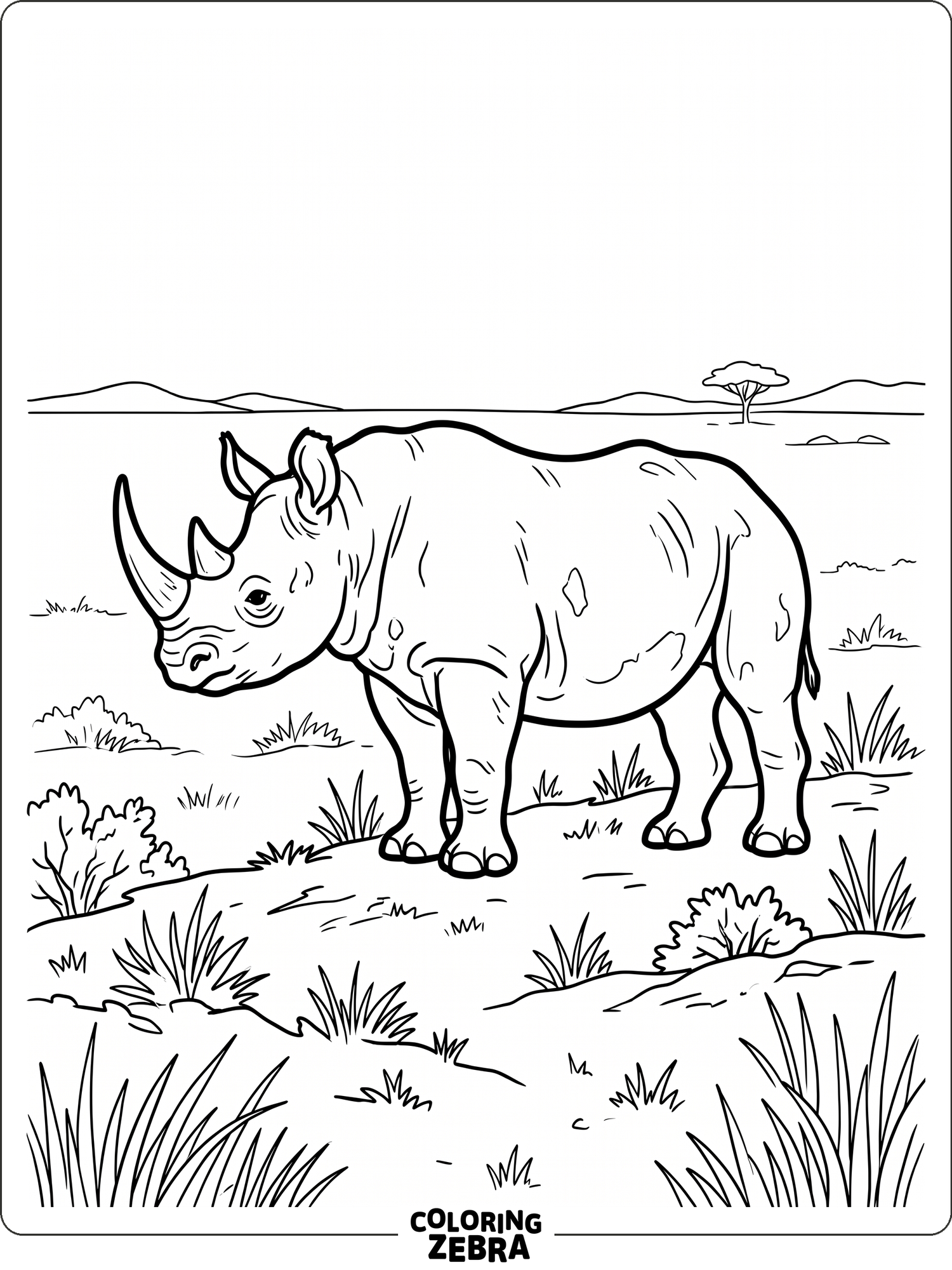 25 Free Rhino Coloring Pages - Printable PDF Sheets