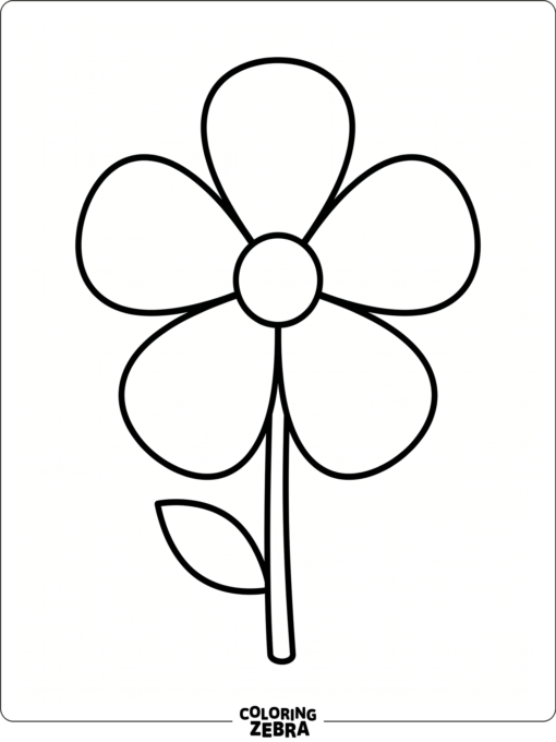 A blank flower shape with open petals and a center