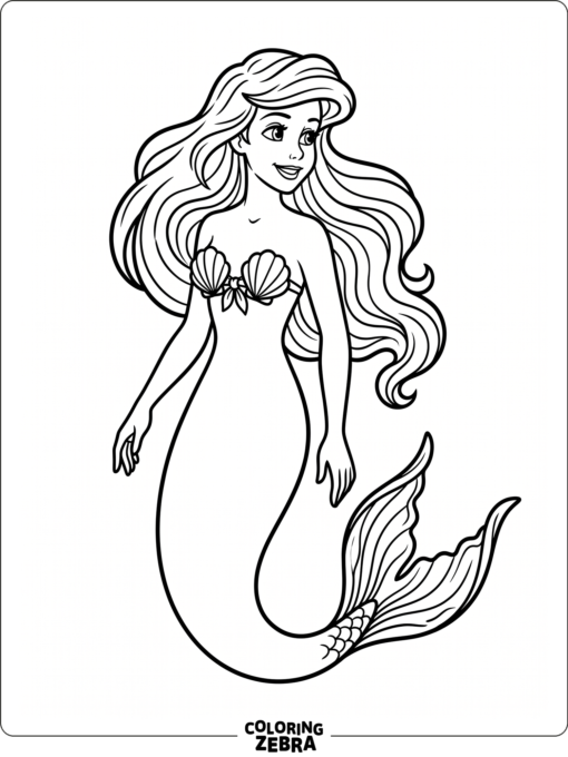 A blank mermaid outline with simple clean lines