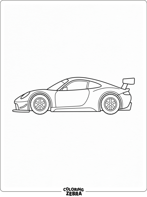 A plain race car outline with empty side panels