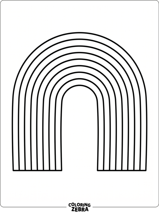 A blank rainbow outline with wide bands