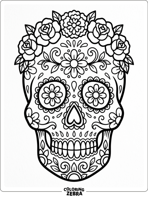 Blank sugar skull with empty floral sections
