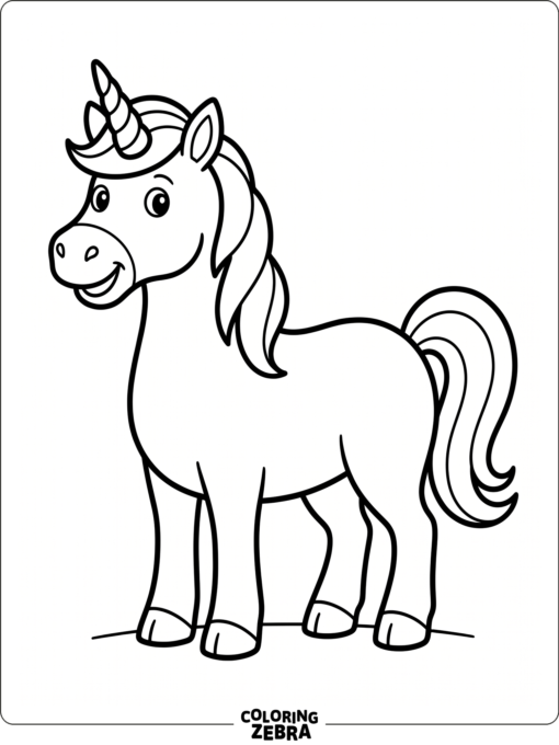 A simple unicorn with lots of blank space