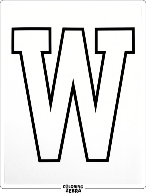 A block-style W with straight edges