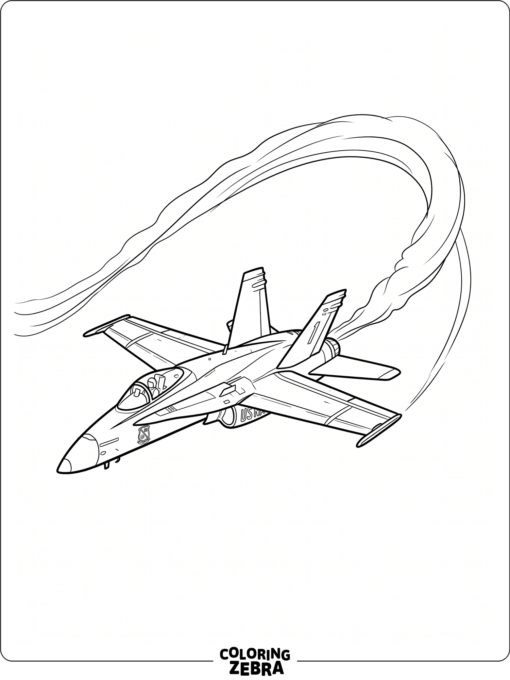 A Blue Angels jet curving through the sky with smoke trails