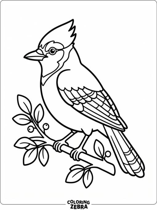 A simple blue jay outline with bold shapes
