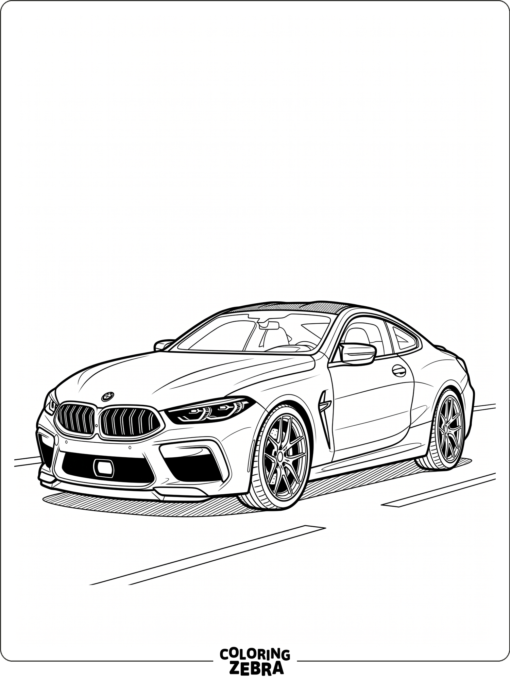 A low BMW 8 Series coupe with a long hood