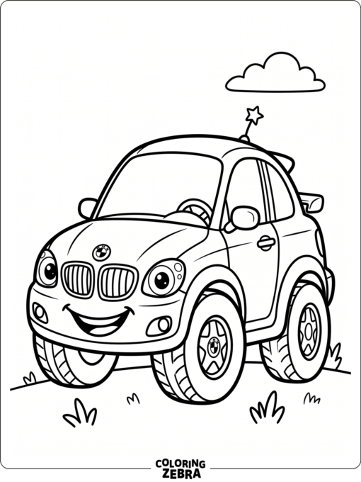 A kid-friendly BMW car with big wheels
