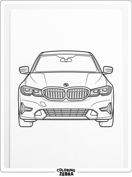 Front view of a BMW with a bold grille