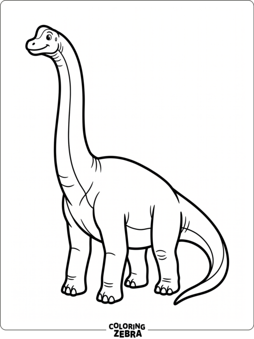 A brachiosaurus with bold outlines on a clean blank background