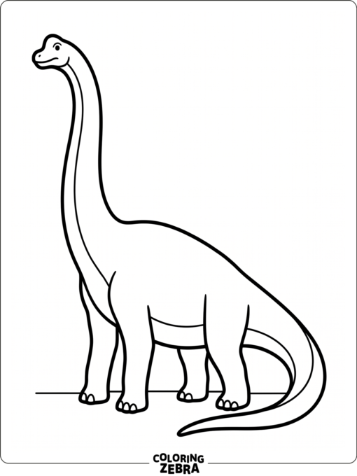 A brachiosaurus in a simple outline with no background