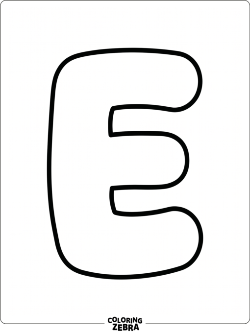 A bubble letter E with bold rounded lines