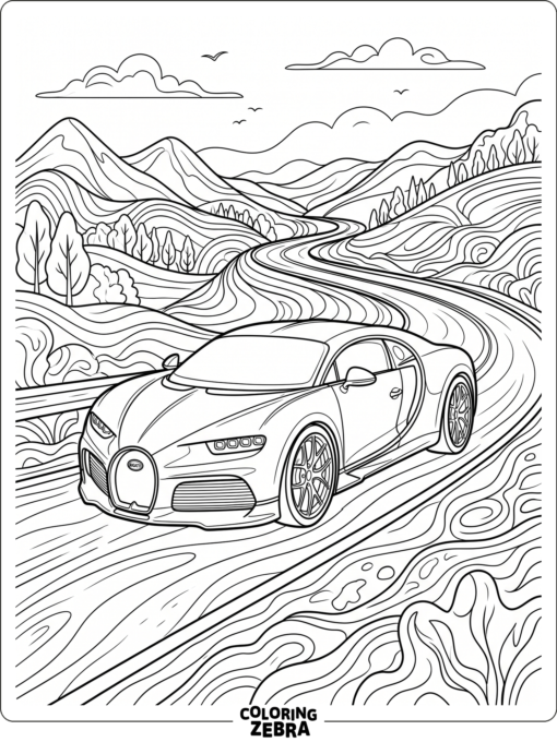 A Bugatti La Voiture Noire with sleek curves