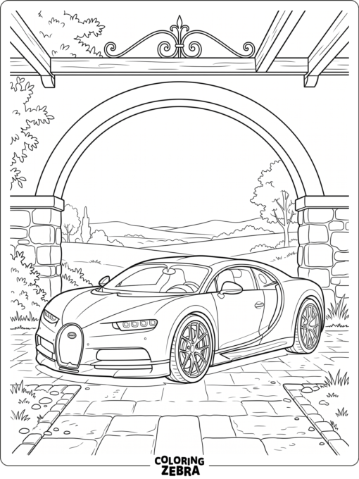 A Bugatti supercar with a smooth aerodynamic shape
