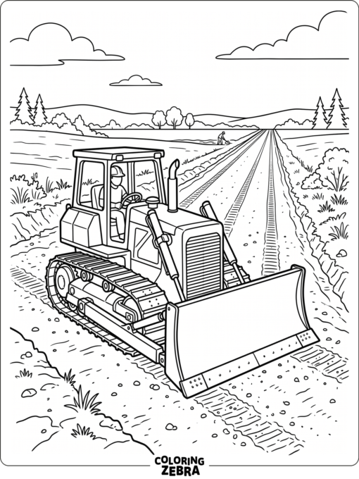 Bulldozer helping build a road