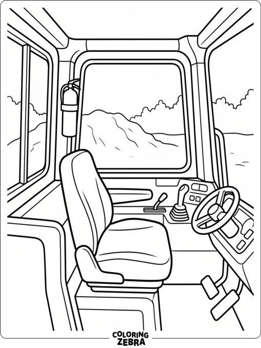 Bulldozer cab with windows and controls