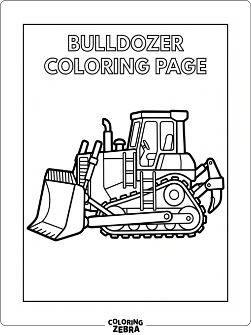 Easy bulldozer outline for a printable sheet